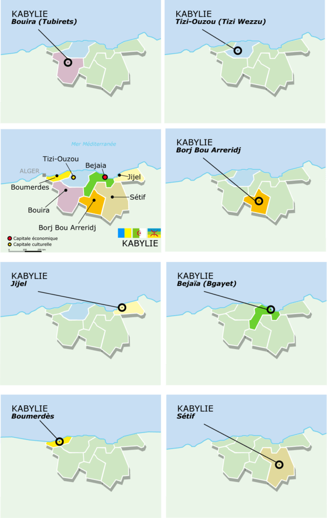 Carte des régions de Kabylie par Stéphane ARRAMI