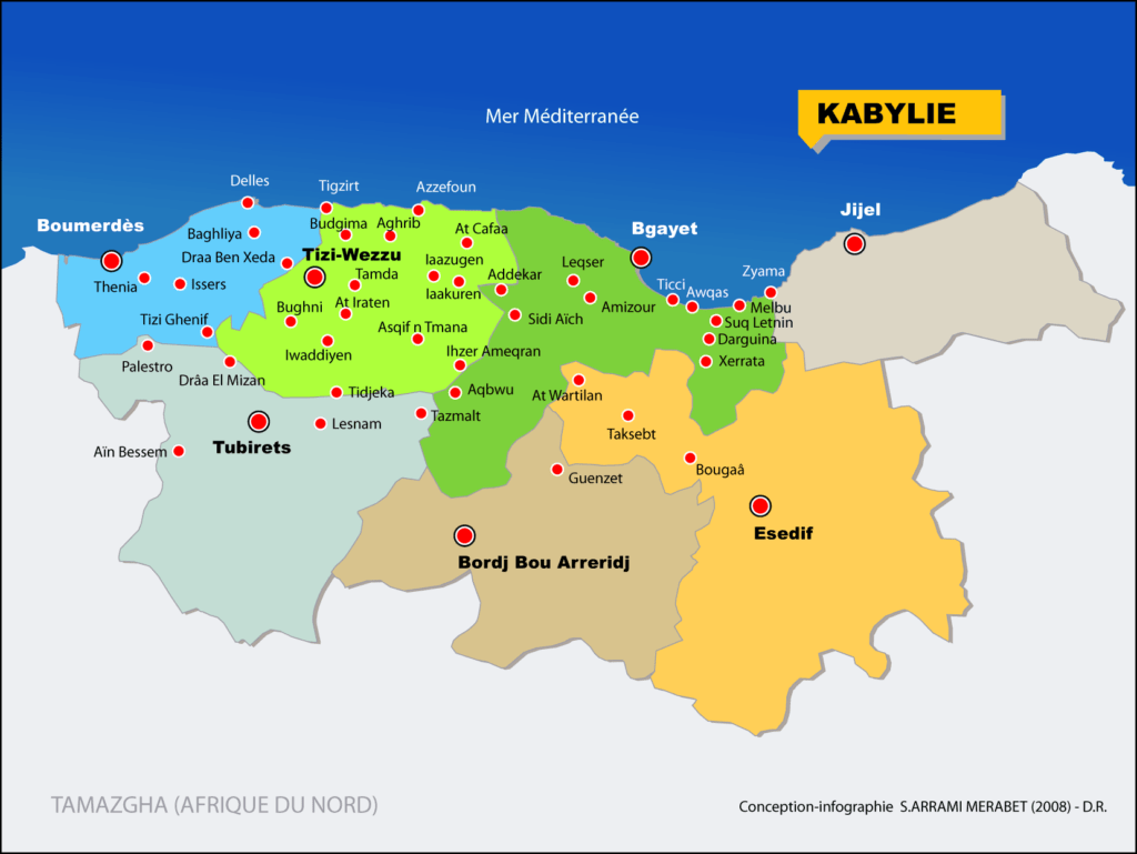 Carte administrative Kabylie par Stéphane ARRAMI
