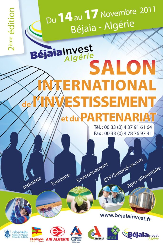 Bejaia Invest affiche du salon international de l'investissement et du partenariat