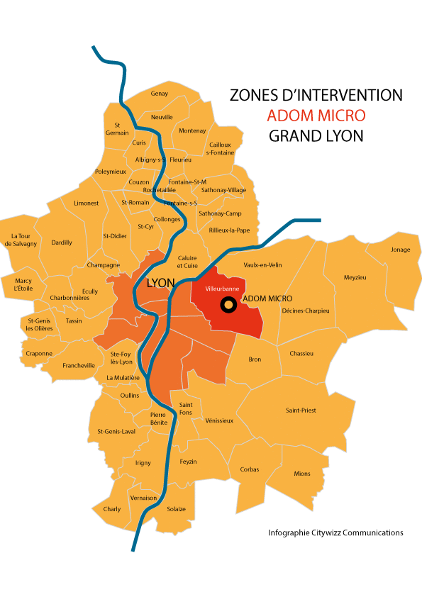 Infographie Carte du Grand Lyon pour ADOM Micro Stéphane ARRAMI