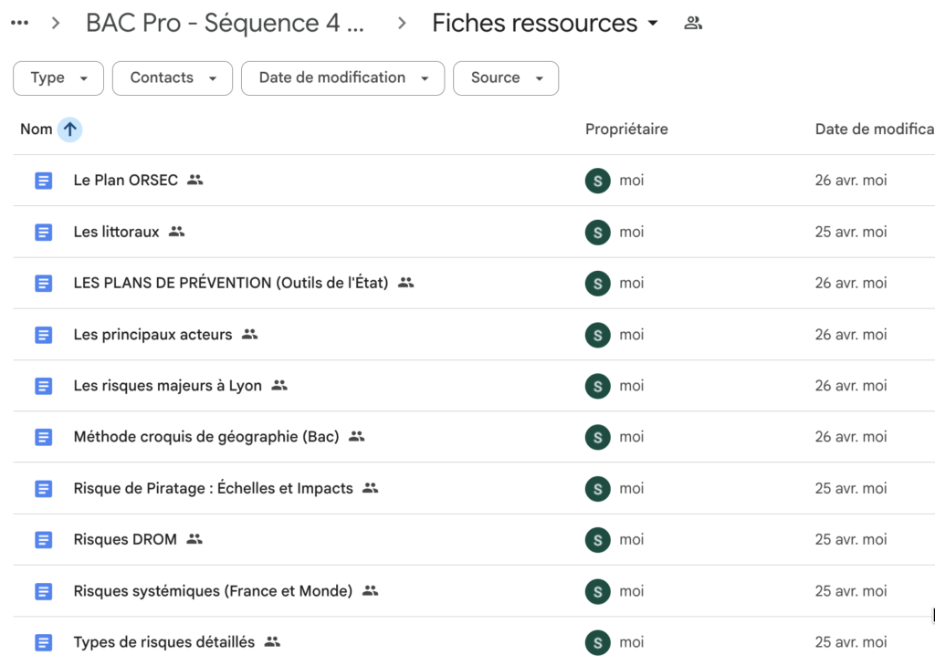 Fiches ressources