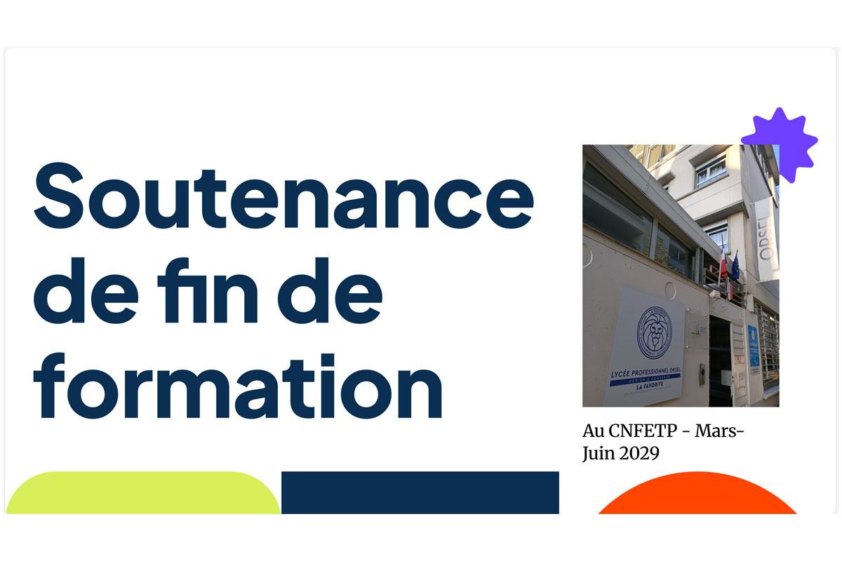 Soutenance fin de formation
